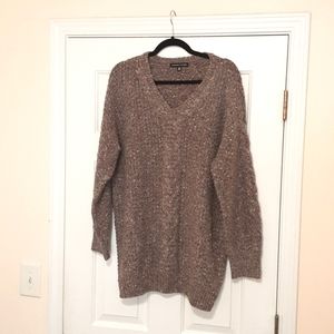 ADRIENNE VITTADINI Tan Multicolored Sweater  Size:  XXLG